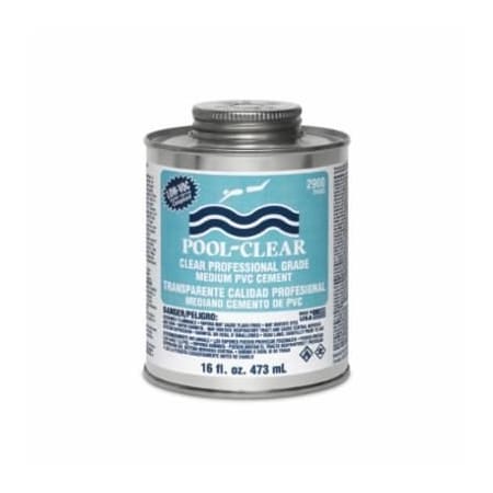 United Elchem POOLCLEAR 2946S MEDIUM LOW VOC PVC CEMENT, 16 OZ, LIQUID, CLEAR, 092 2946S